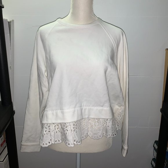SEA New York Dasha Combo Sweater White Small NWOT - Picture 3 of 9